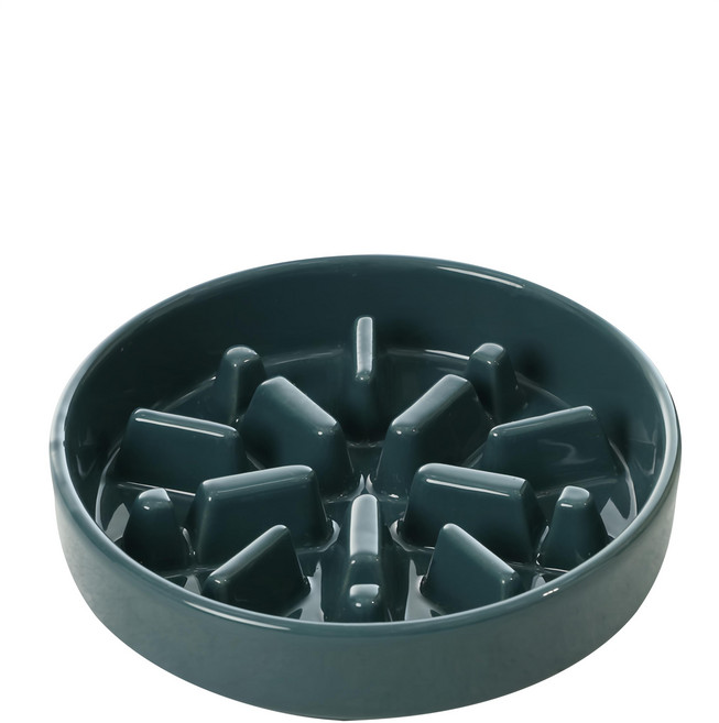 PEHOM 寵物慢食陶瓷碗 1入 狗碗 貓碗 餵食碗, 藍