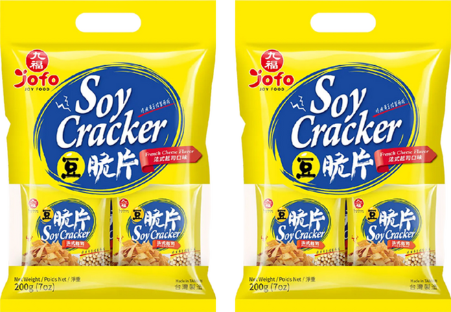 九福 豆脆片 手提袋 法式起司, 200g, 2袋