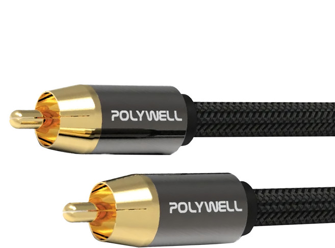 POLYWELL 寶利威爾 RCA數位音源銅軸線, PW15-W52-B030, 1條