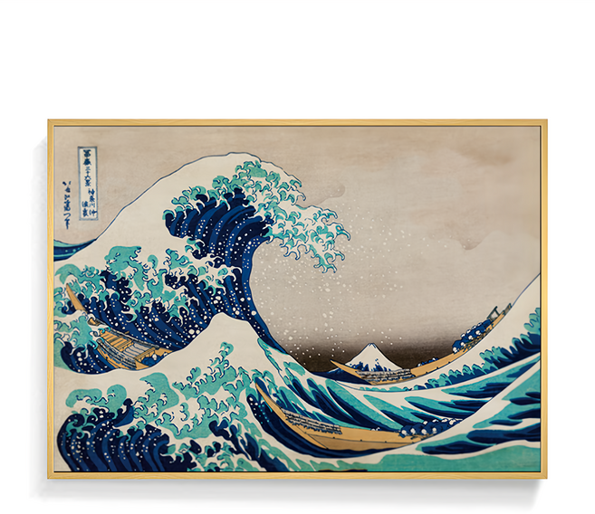 BOLUO GALLERY 菠蘿選畫所 掛畫 APUP4601D 神奈川沖浪裏, 木色