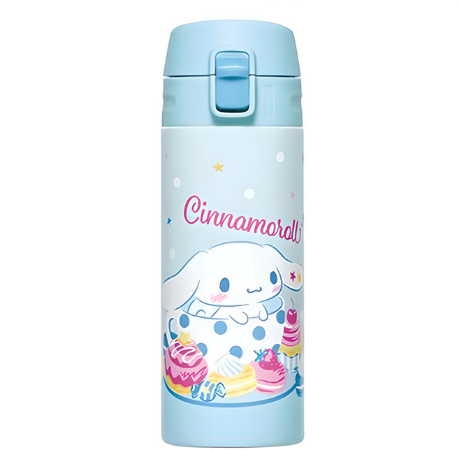 LocknLock 樂扣樂扣 輕盈彈跳不銹鋼保溫瓶 三麗鷗聯名款 LHC3219SBLU, 400ml, 1個, 藍色大耳狗款