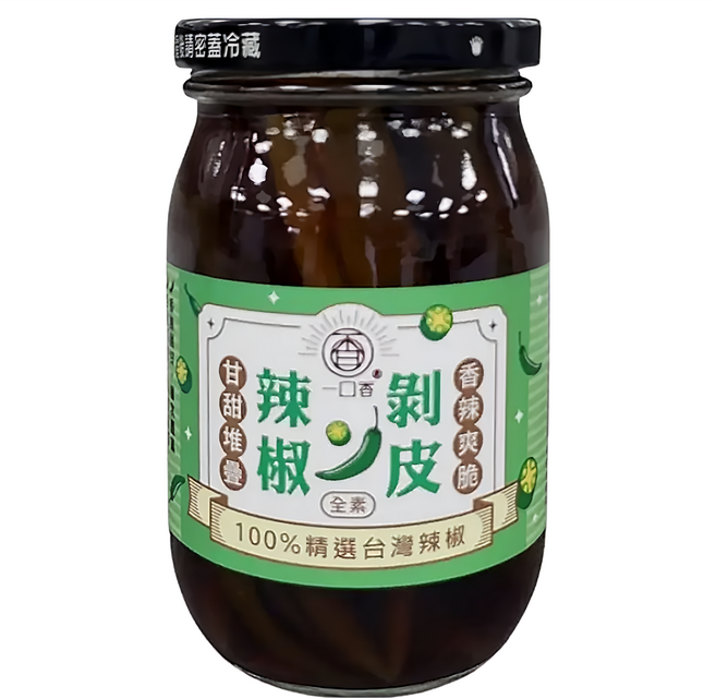 一口香 剝皮辣椒 麻油, 450g, 1罐