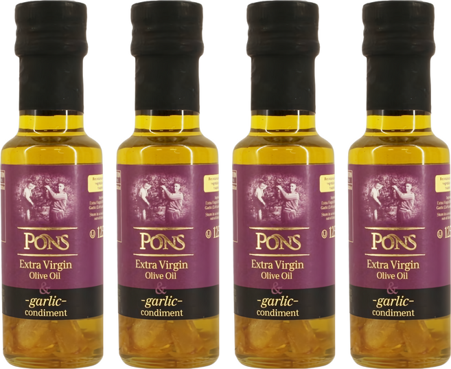 PONS 龐世 特級冷壓橄欖油 大蒜風味, 125ml, 4瓶