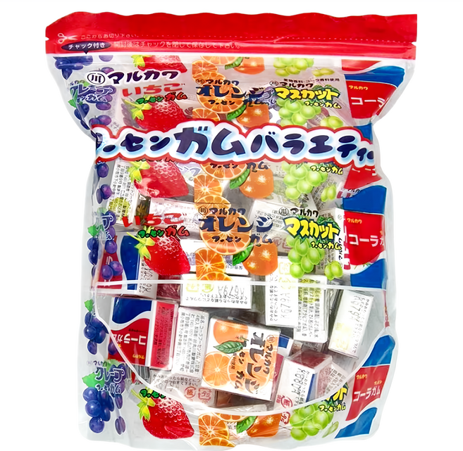 MARUKAWA 丸川 口香糖 50小盒入 經典水果香 五種綜合口味, 325g, 1袋
