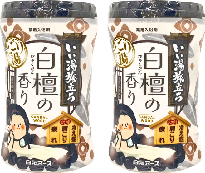 Hakugen Earth 白元 溫泉入浴劑 白檀香, 600g, 2罐