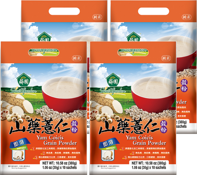 薌園 山藥薏仁穀粉, 300g, 4袋
