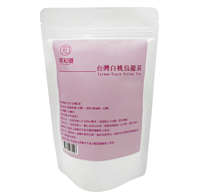 T.NOW 茶知道 台灣白桃烏龍茶, 5g, 30顆, 1袋