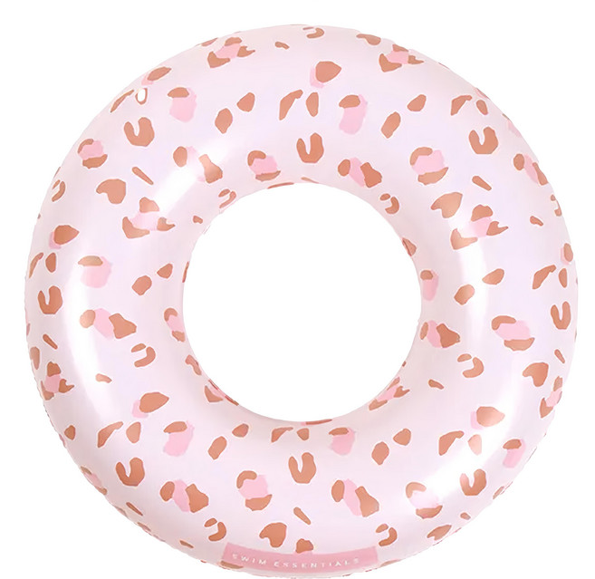Swim Essentials 荷蘭 幼兒游泳圈 直徑55cm, 復古粉小花豹, 1個