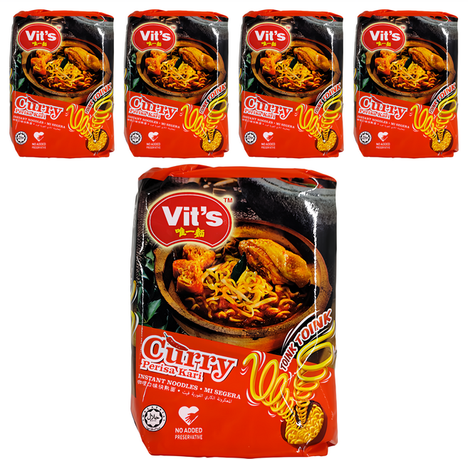 Vit's 唯一麵 南洋風味速食麵 咖哩風味, 78g, 5包