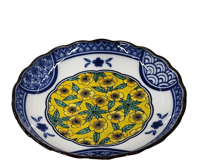 佐和陶瓷 小皿 日本製, 九谷藍染金花, 1個