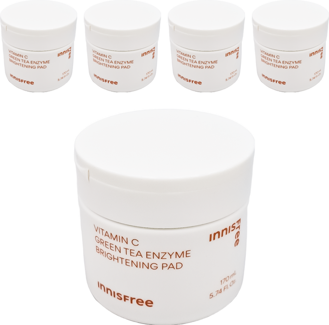 INNISFREE 台灣公司貨 維他命C淨亮棉片, 60片, 5罐