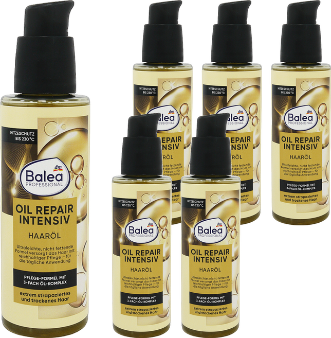 dm Balea 芭樂雅 PROFESSIONAL OIL REPAIR INTENSIV HAAROL 摩洛哥堅果護髮油 100ml, 6瓶