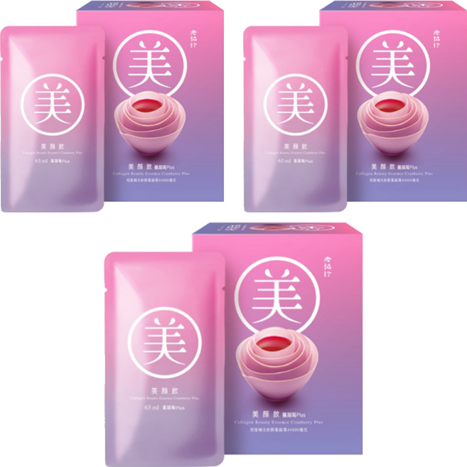 老協珍 美顏飲 蔓越莓Plus, 390ml, 3盒