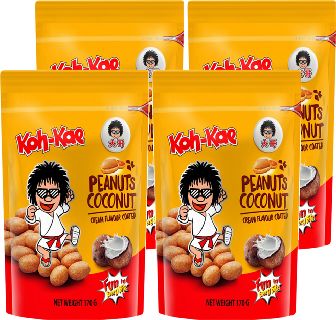 Koh-Kae 大哥 椰漿味花生豆, 170g, 4包