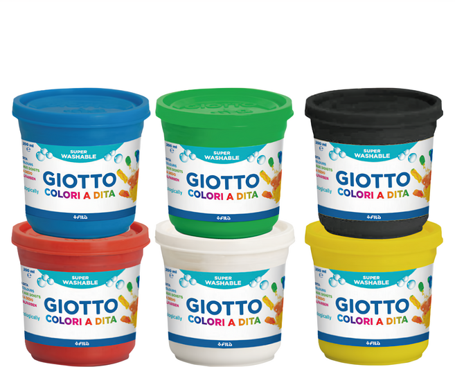 GIOTTO 幼兒安全手指膏, 1.2L, 6色