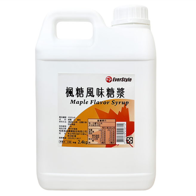 EverStyle 柏泰 楓糖風味糖漿, 2.4kg, 1桶