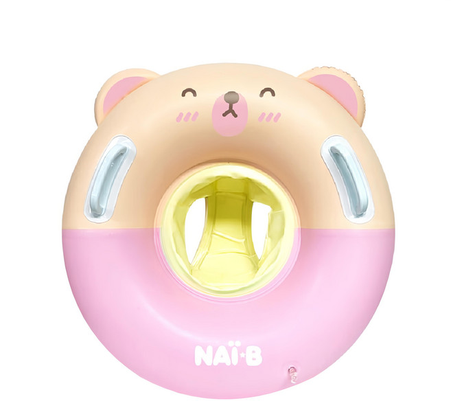 Nai-B 奈比 Q版坐式泳圈 符合人體工學 安全良好的構造 親膚性材質保護寶貝嬌嫩肌膚, 粉紅色, 1個