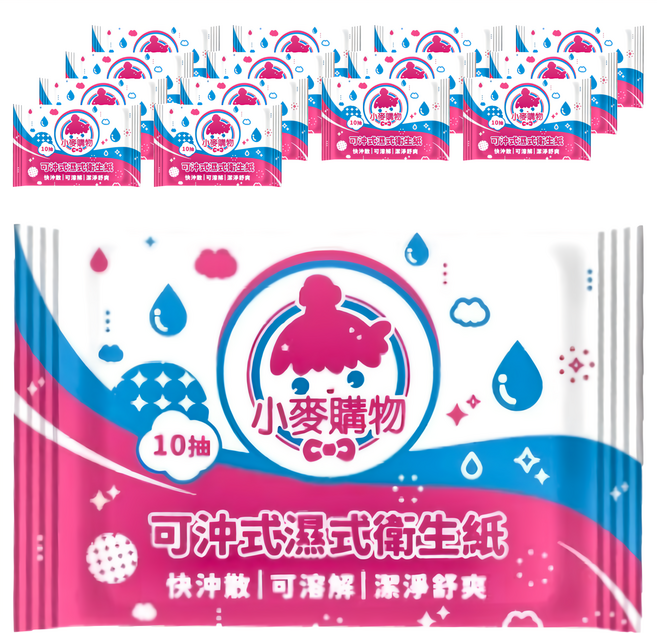 小麥購物 可沖式衛生紙 C075, 61g, 1入, 15包