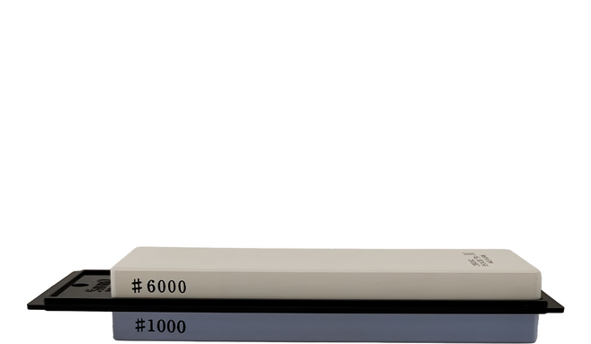 SUEHIRO雙面仕上中砥石 型號CR-4800 6000/1000番附座, 1組