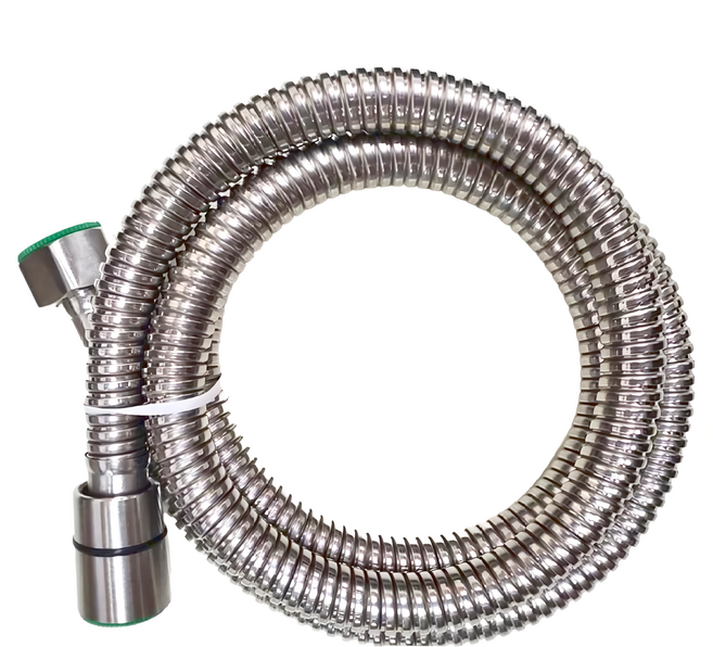 LEADER 麗達 不鏽鋼耐拉耐壓沖洗器軟管 ST17 265g, 1.8m, 不鏽鋼原色