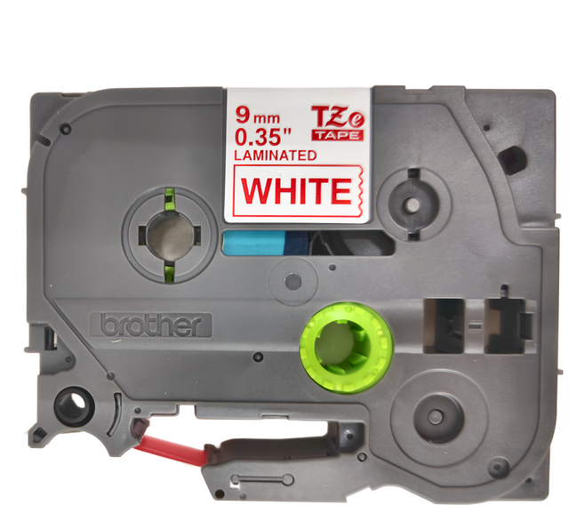 brother 兄弟牌 護貝帶 9mm 白底紅字, 1個