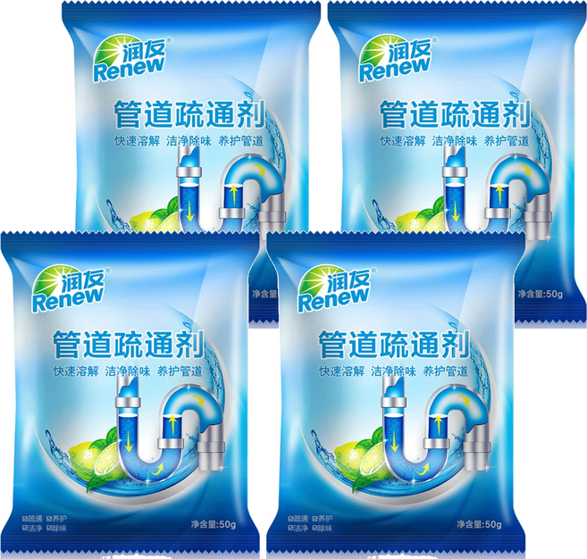 Renew 潤友 馬桶管道疏通劑 10包, 500g, 4組