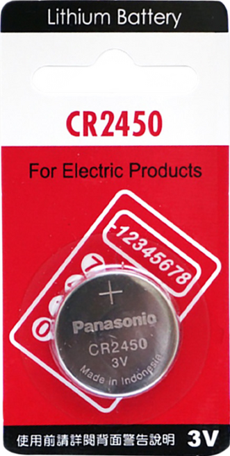 Panasonic CR2450 鈕扣電池, 1顆, 1入