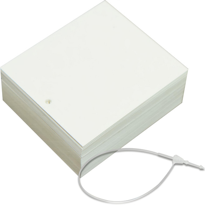 Inp 方形空白標籤吊牌 6 x 7公分 400入 + 吊牌扣環 1000入 套組, 1組, 白色