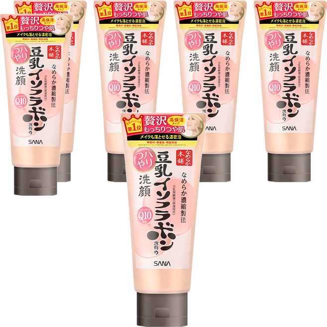 SANA 莎娜 豆乳美肌 Q10深層洗面乳, 150g, 6條