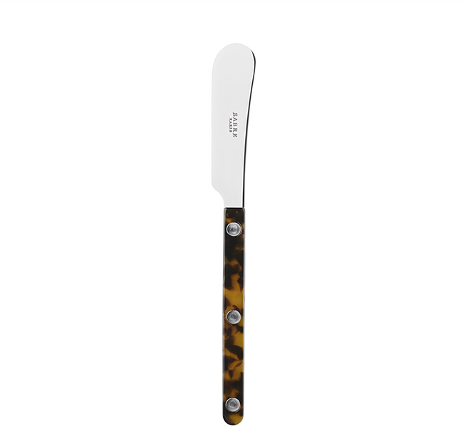 SABRE PARIS Bistrot 復古酒館鈕扣玳瑁亮面系列 奶油抹刀 14cm, 琥珀色, 1支