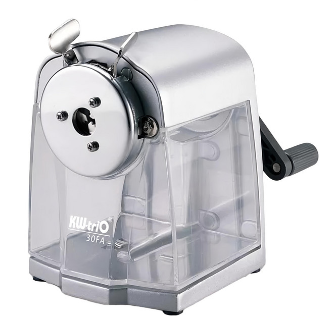 KW-triO 堡勝企業 多功能削鉛筆機 適用多種鉛筆與色筆 大小通用, 銀色 + 透明色, 1個