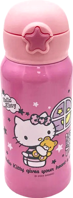 Sanrio 三麗鷗 吸管不鏽鋼保溫瓶 2, 粉紅色, 500ml, 1個