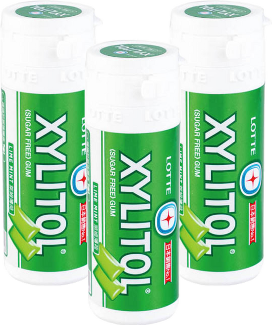 XYLITOL 木糖醇無糖口香糖 - 萊姆薄荷風味, 26.1g, 3罐