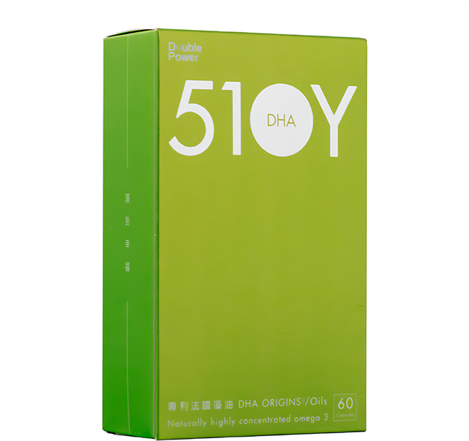 Double Power 法國藻油 510-Y DHA 60顆 純素植物DHA 孕婦兒童適用, 500mg, 1盒