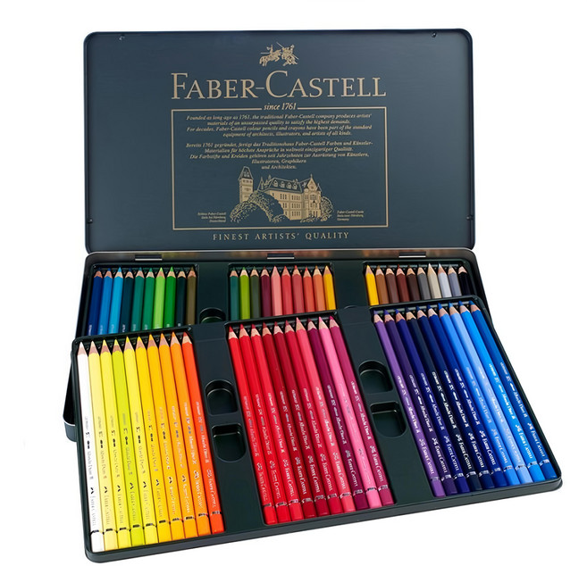 FABER-CASTELL 輝柏 水彩色鉛筆 筆芯3.8mm, 60色, 1盒