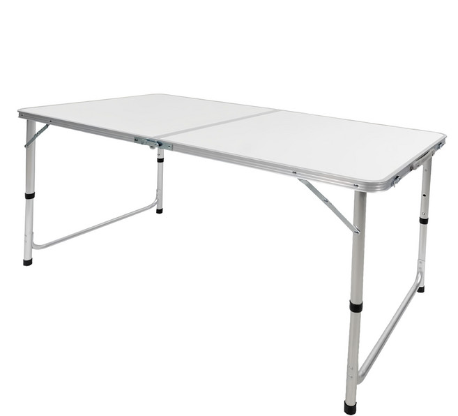OMYCAR 戶外露營鋁合金折疊箱型桌 展開高度可調, 白色