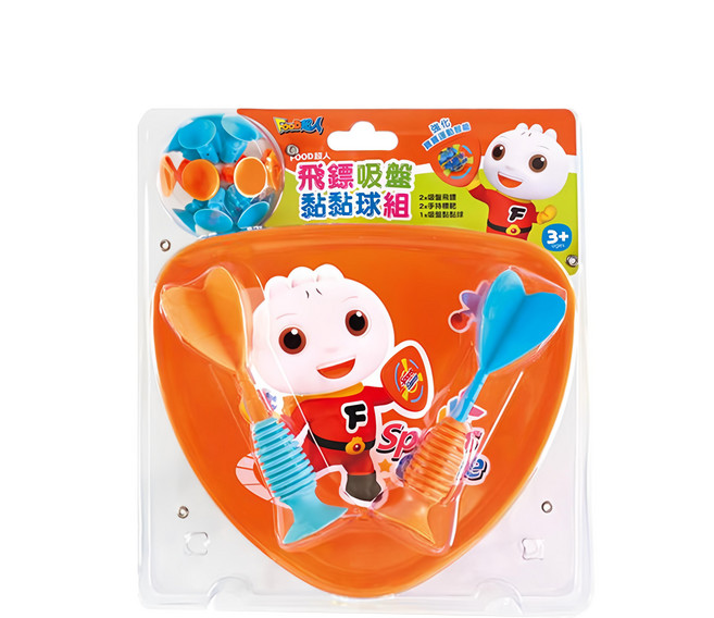 風車圖書 飛鏢吸盤黏黏球組, FOOD超人 橘色 + 藍色, 1組