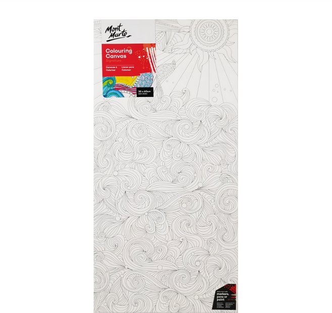 Mont Marte 蒙瑪特 印花填色畫布框 CACL3060A 長型 30 x 60cm 4款圖案隨機, 1個