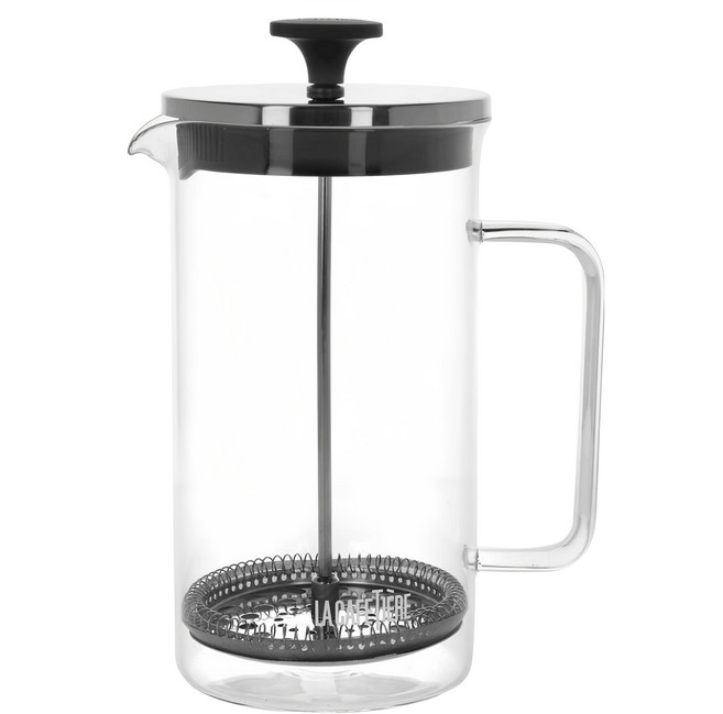 LA CAFETIERE 玻璃法式濾壓壺 簡約銀, 350ml, 法式濾壓壺 + 壺蓋, 1個