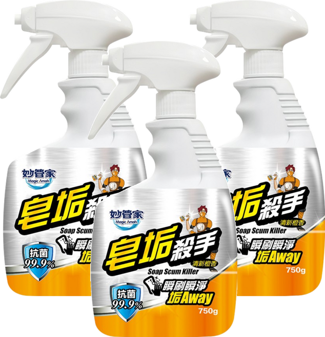 Magic Amah 妙管家 皂垢殺手 清新橙香, 750g, 3瓶