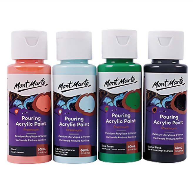 Mont Marte 蒙瑪特 流動壓克力顏料套組 60ml, 4色