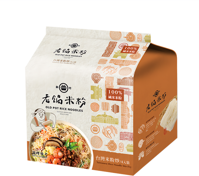 老鍋米粉 台灣米粉炒風味, 70g, 4包, 1袋