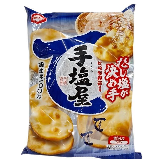 龜田製菓 手鹽屋 8枚手鹽屋米果, 107.2g, 1袋