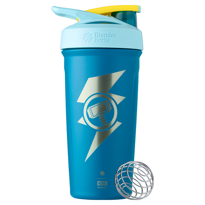 Blender Bottle Strada Stainless Steel Marvel搖搖杯, 雷神索爾 藍色, 710ml, 1個