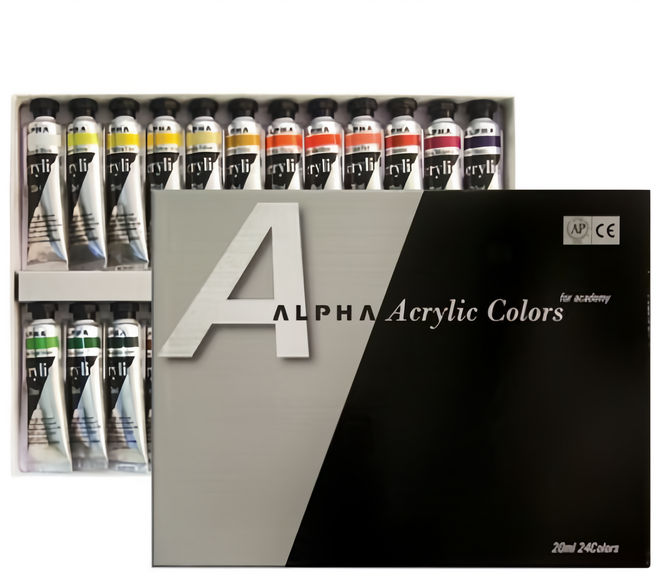 알파 실버레벨 아크릴물감 20ml, 24색
