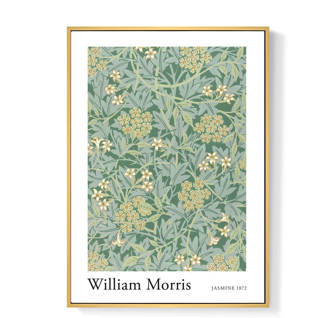 BOLUO GALLERY 菠蘿選畫所 William Morris 茉莉花 掛畫 BFSP4610D, 木色