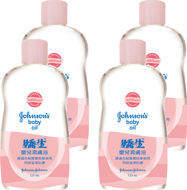 Johnson's 嬌生 嬰兒潤膚油, 125ml, 4瓶
