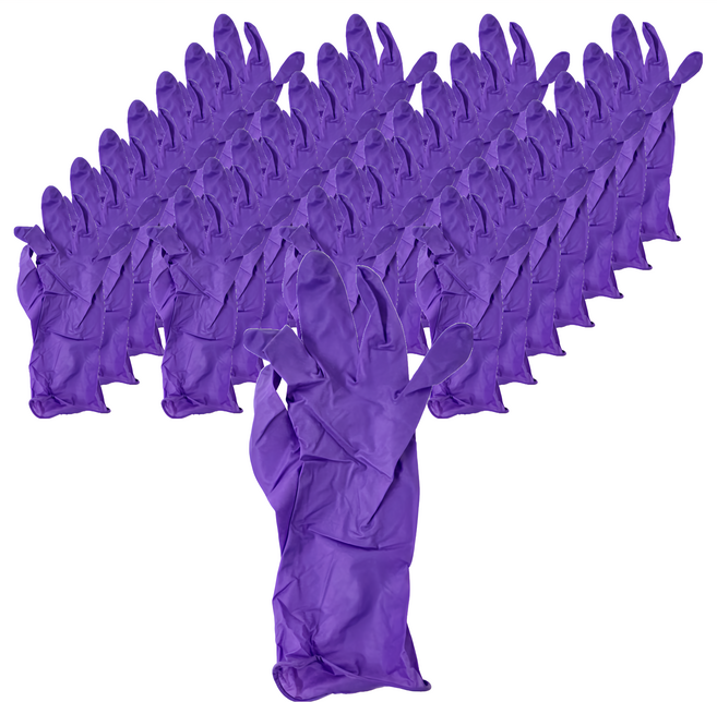 YOUG WANG 永旺 手套 NBR丁腈合成橡膠製 印尼產, 紫, S, 100個