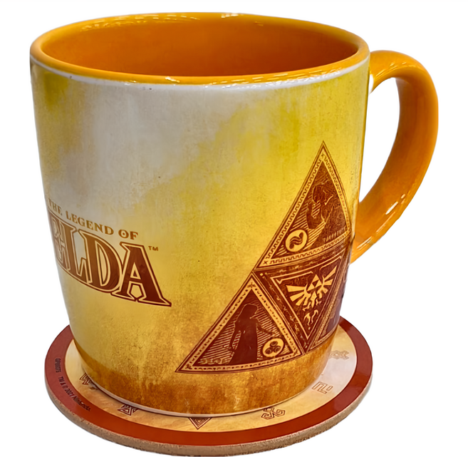 PYRAMID INTERNATIONA 任天堂 黃金禮物組 馬克杯315ml + 杯墊, 黃金, 1組