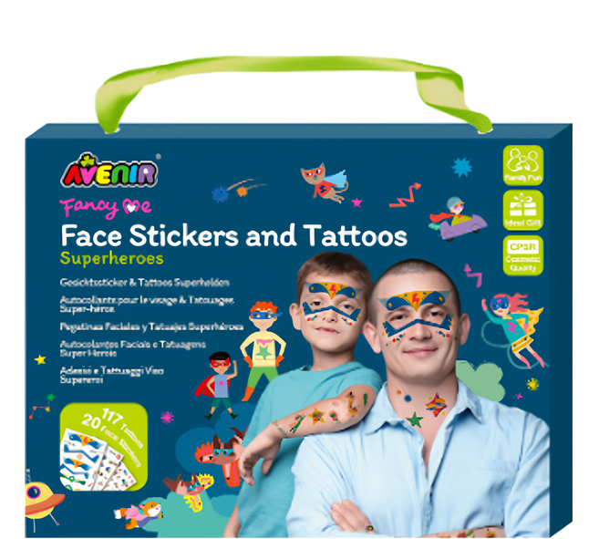 AVEnIR 美妝&紋身貼紙, 多色, 1盒, 超級英雄